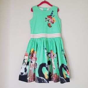 Molo Girls Carli Dress Fruitilicious Sz 134-140 US 9-10 Green Sleeveles Novelty